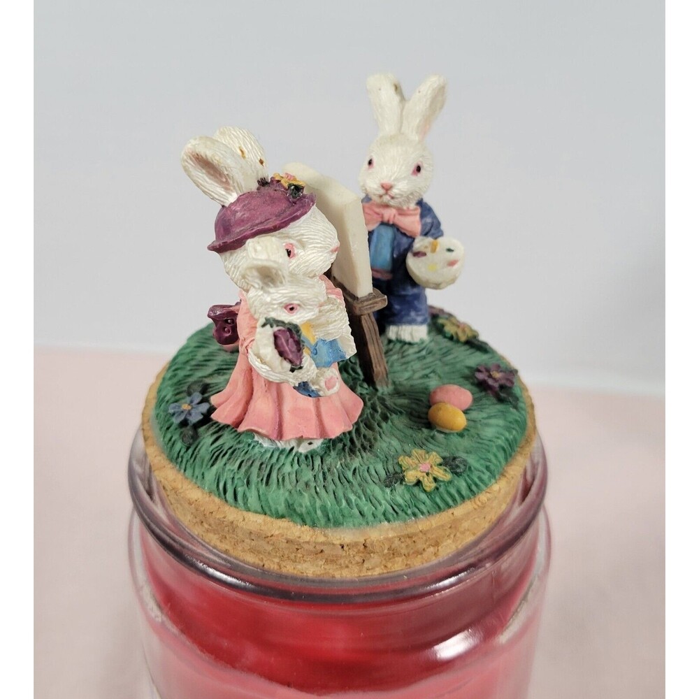 Resin Candle Topper Bunny Rabbits Rabbit painting portrait - Picture 2 of 12